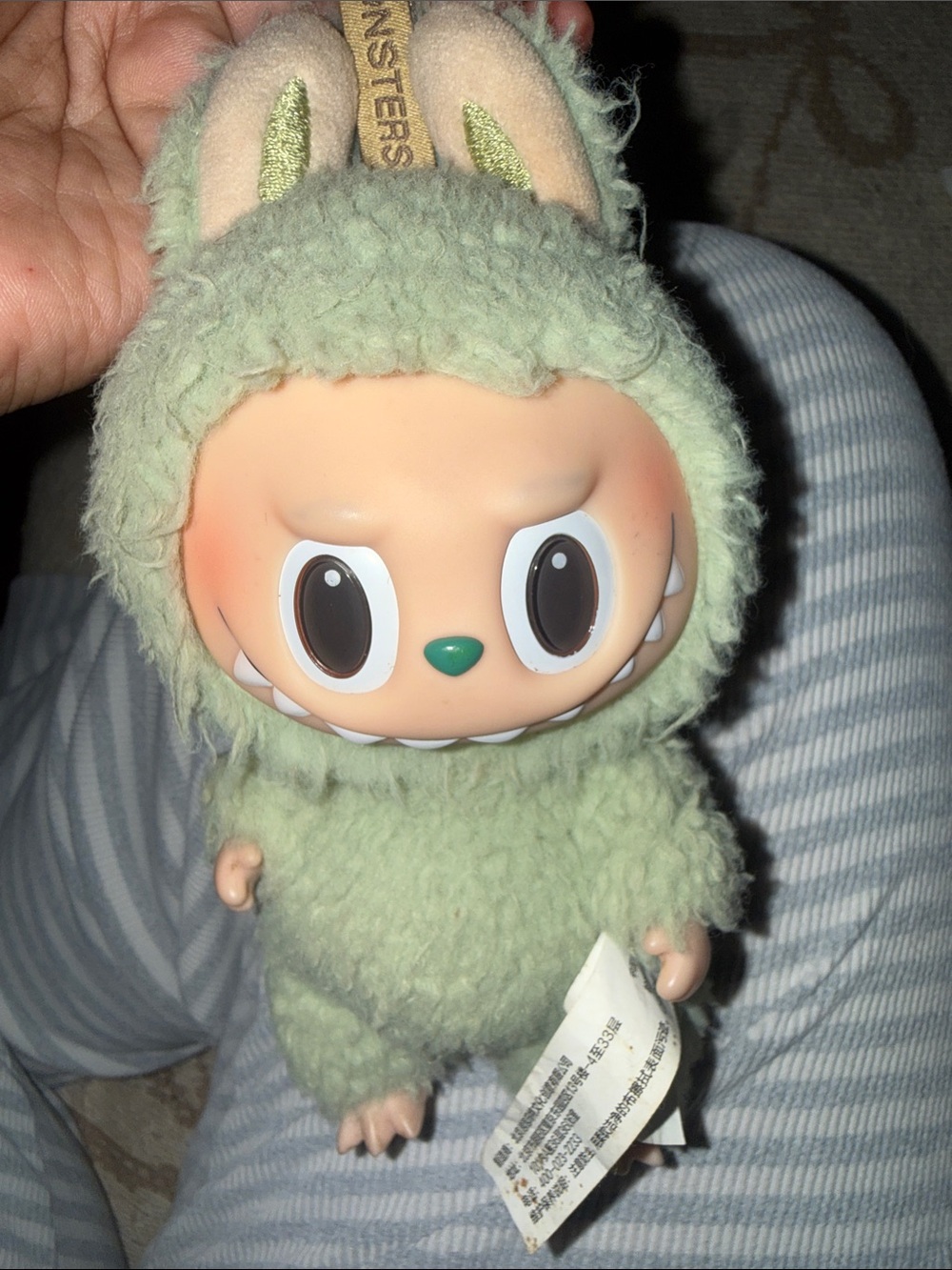 Green Furry Monster Plush Keychain - Cute Collectible